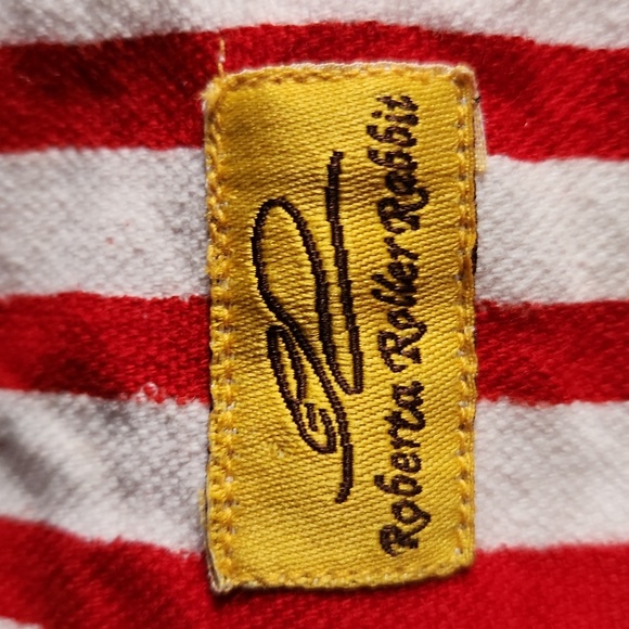 Roberta Roller Rabbit Red and White Patterned Large Tote Bag - Picture 6 of 12